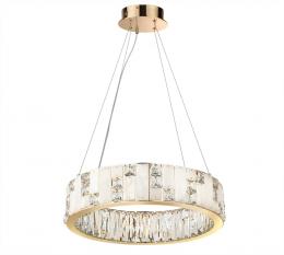 Odeon light 5072/60L HALL ODL24 495 золото/прозрачный/белый/металл/хрусталь/алебастр Люстра LED 60W 3700K CROSSA 